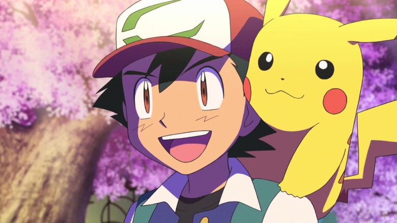 Ash and Pikachu smiling
