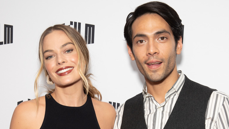 Margot Robbie and Diego Calva at event