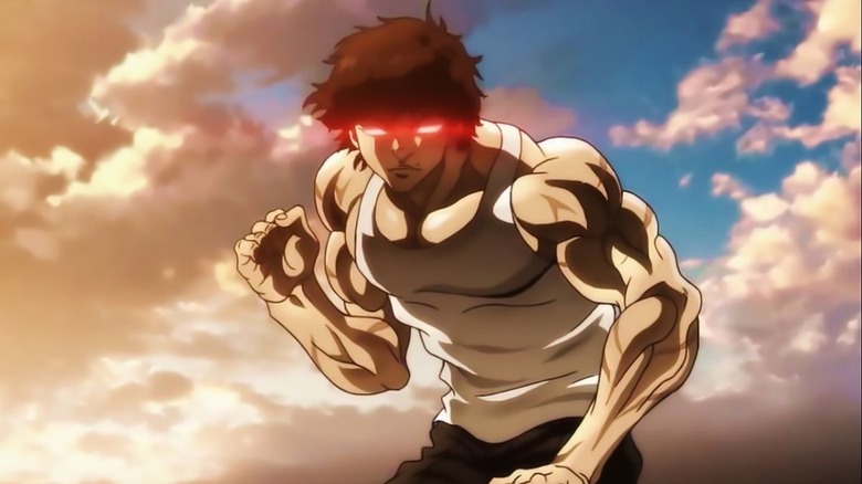 Baki Hanma with red eyes