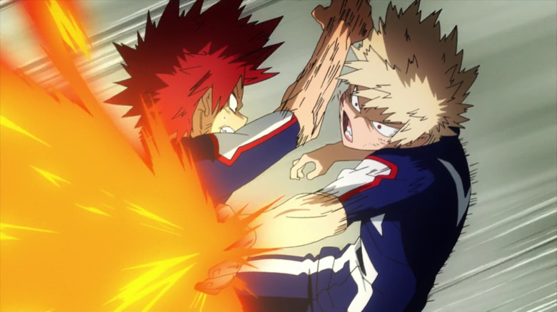 Bakugo fighting Eijiro