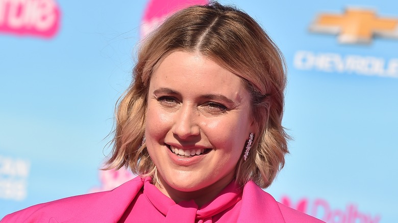 Greta Gerwig smiling at Barbie premiere