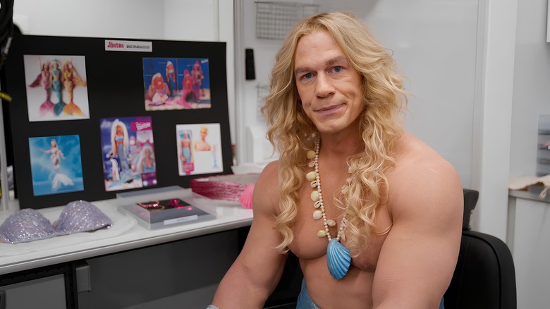 John Cena wearing Barbie wig