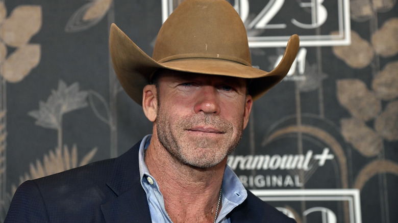 Taylor Sheridan wearing cowboy hat