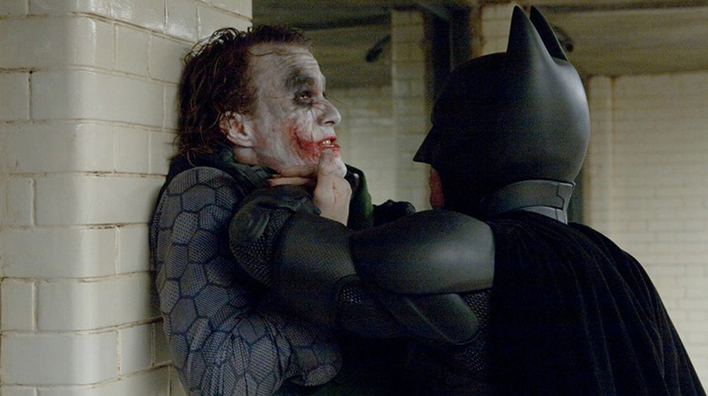 Batman and Joker in interrogation room