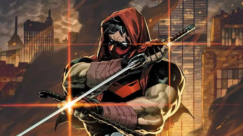 Red Hood wielding a sword