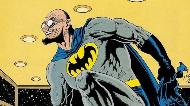 Hugo Strange in a Batman costume