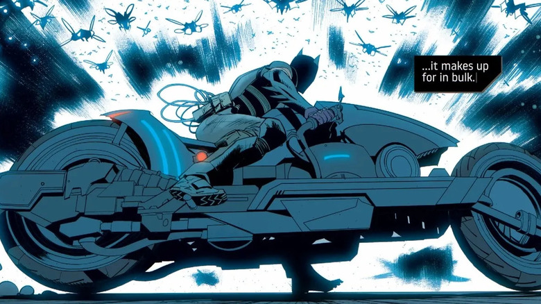 Batman riding Batcycle