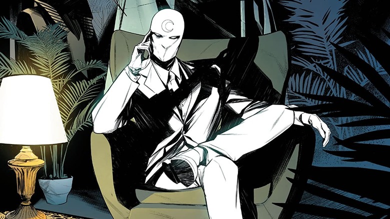 Moon Knight sitting in armchair 