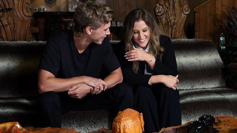 Lisa Marie Presley and Austin Butler sharing a laugh