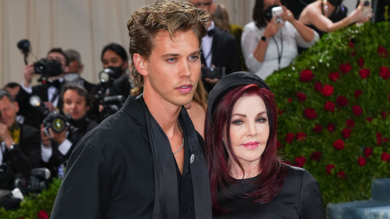 Priscilla Presley and Austin Butler posing 