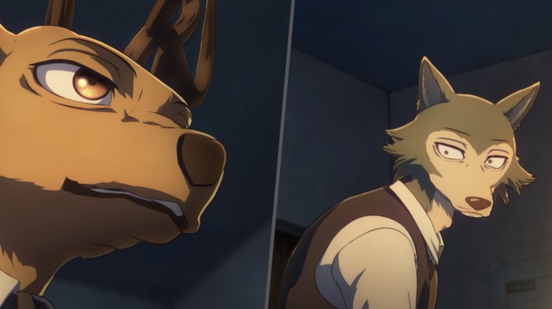 Louis and Legoshi in Episode 1 of Netflix's Beastars