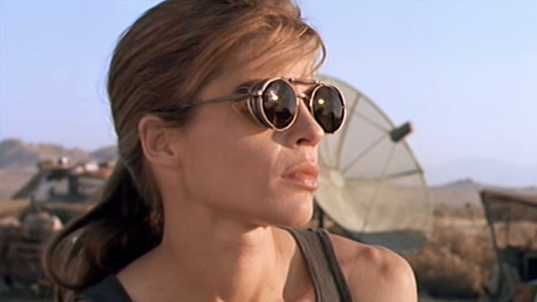 Sarah Connor stares into distance