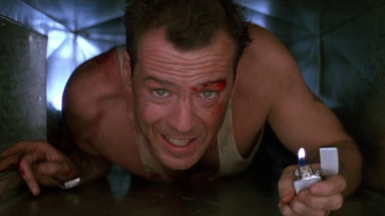 Bruce Willis crawling