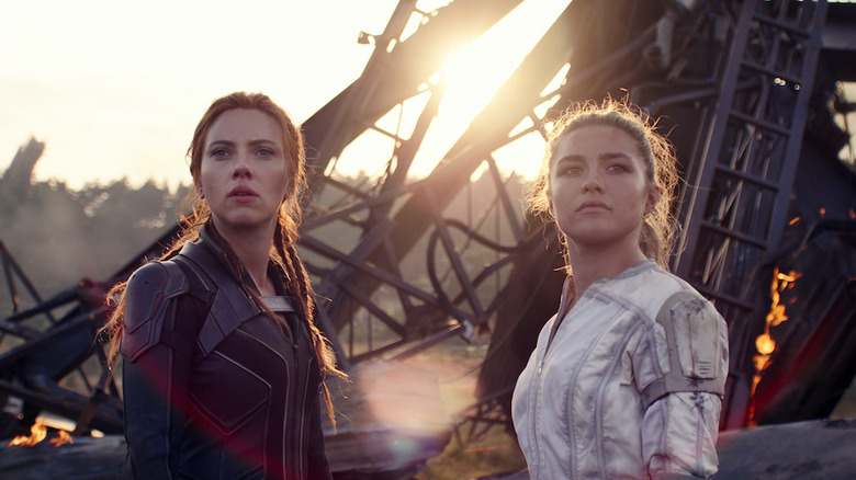 Natasha Romanoff and Yelena Belova looking off