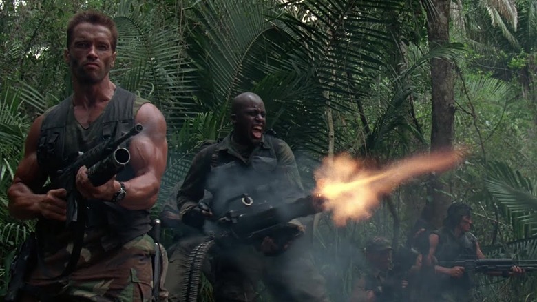 Predator shooting jungle scene