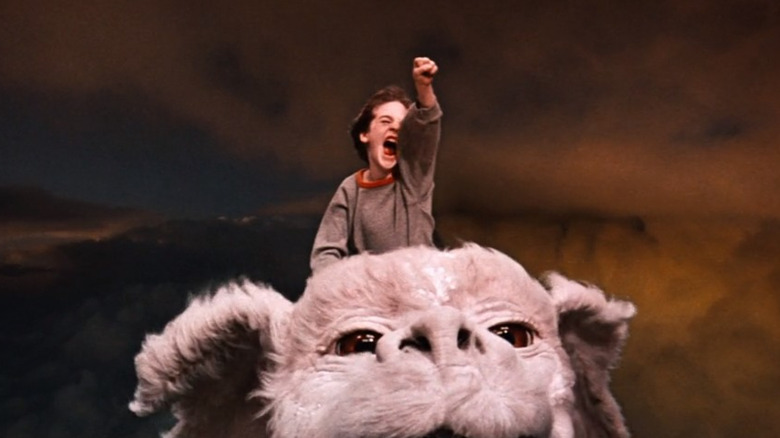 Bastien rides Falkor