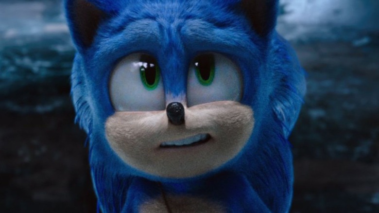 Sonic the Hedgehog looking worried