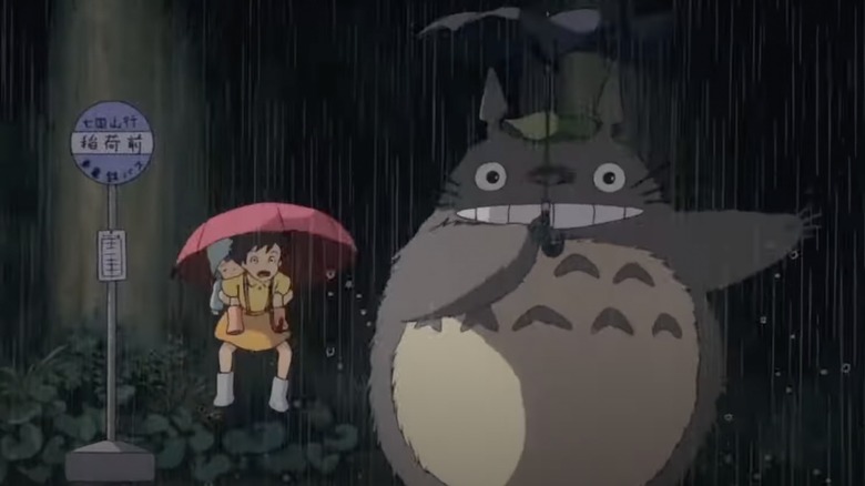 Totoro holding umbrella