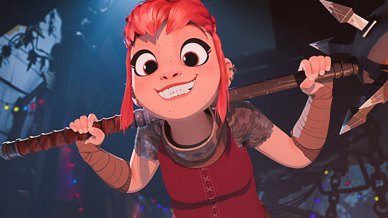 Nimona grinning fiercely