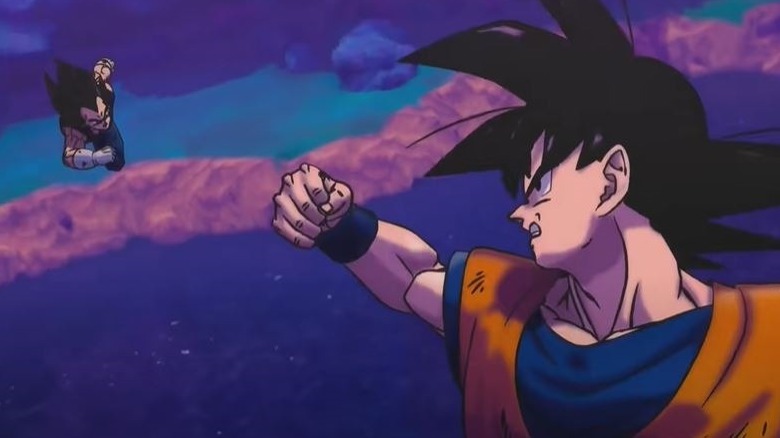 Goku fighting Vageta