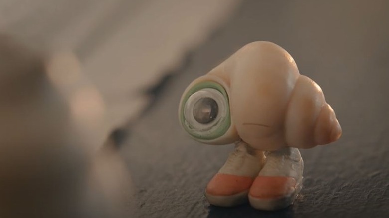 Marcel the Shell staring