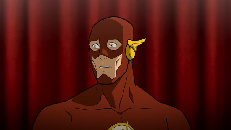 Flash looking worried in "Justice League: Crisis on Infinite Earths -- Part One"