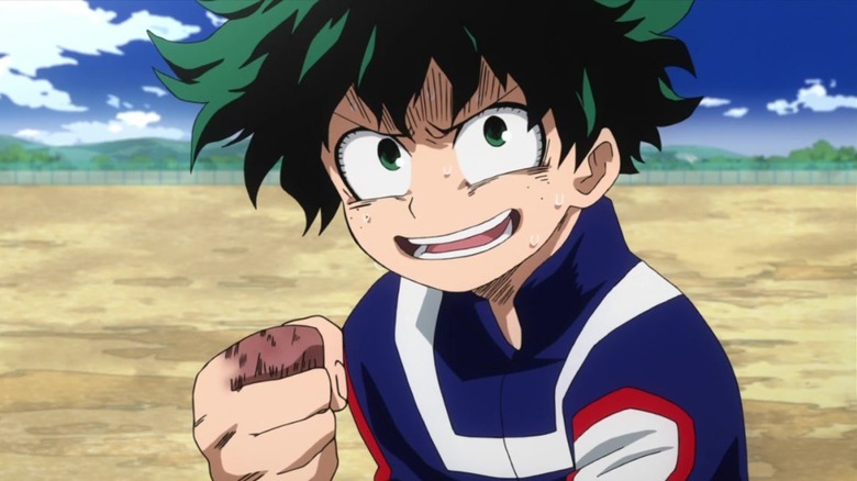 Deku clenching injured hand