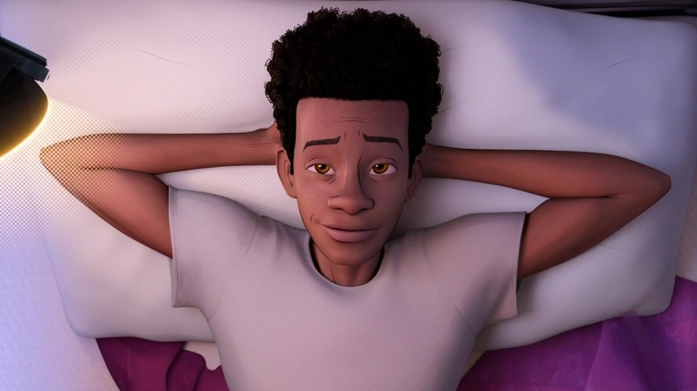 Miles Morales smiling in bed