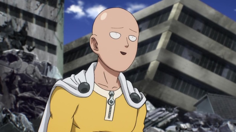 Saitama smiling 