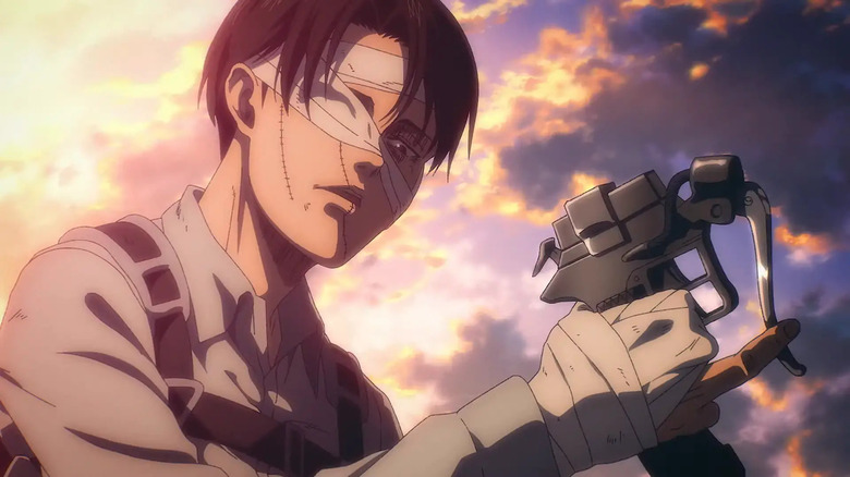 Levi reloads his gun.