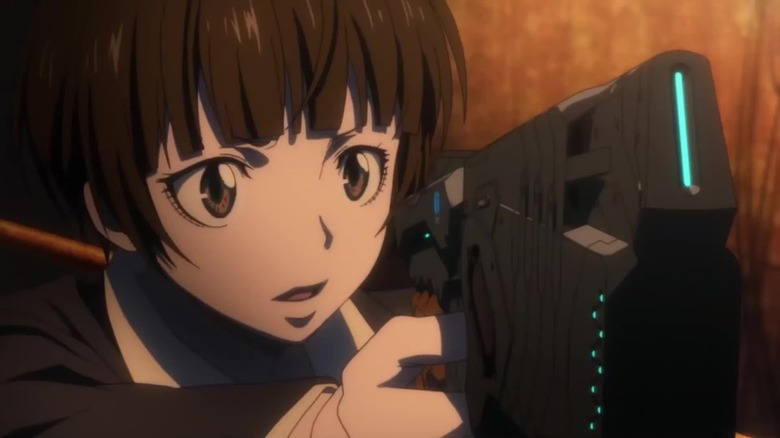 Akane Tsunemori aims weapon