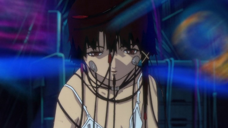 Lain covered in wires