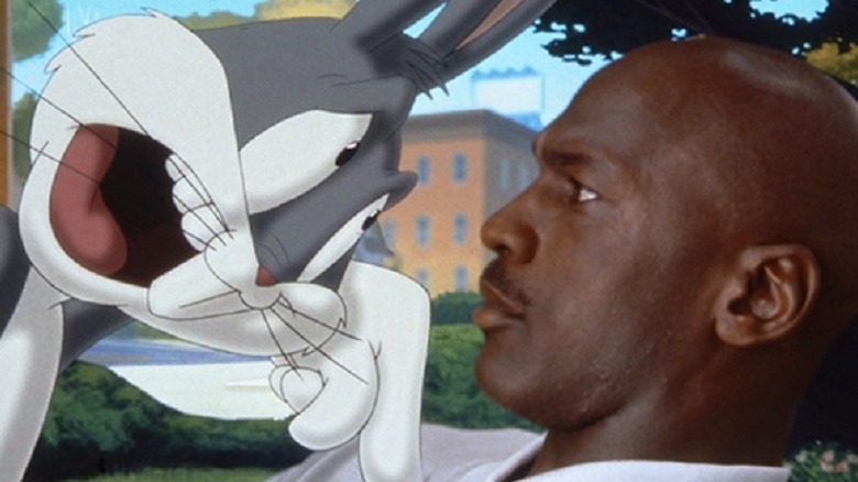 Bugs Bunny points at Michael Jordan