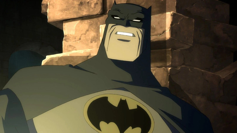 Batman stares into light