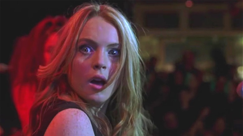 Lindsay Lohan looking shocked