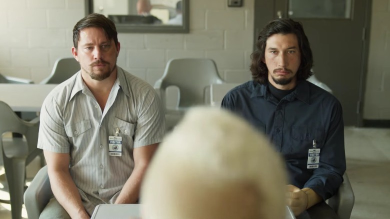 Channing Tatum sitting with Adam Driver