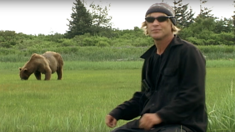 Timothy Treadwell with bear