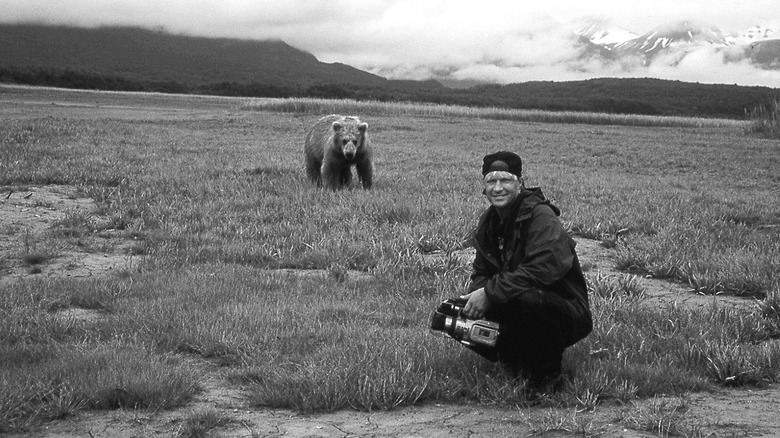 Timothy Treadwell with bear