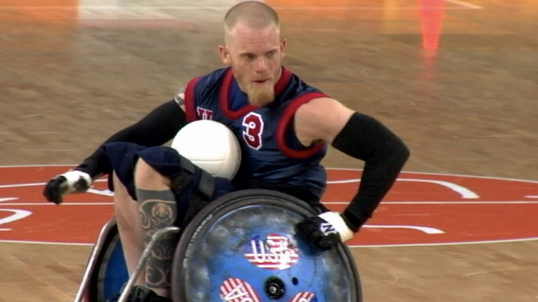 Mark Zupan playing wheelchair rugby