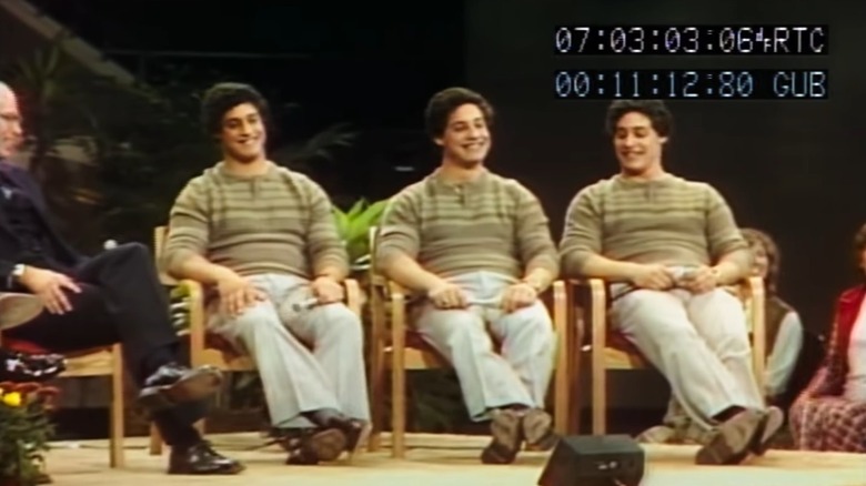 Triplets sitting together