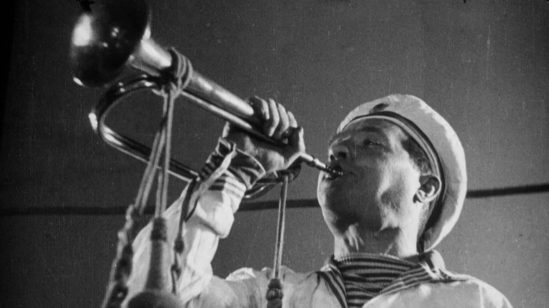 Potemkin sailor blowing trumpet