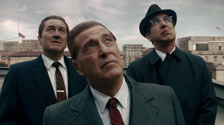 Men in The Irishman look up