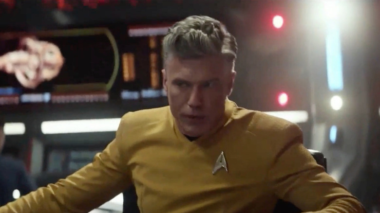 Captain Pike commands the Enterprise