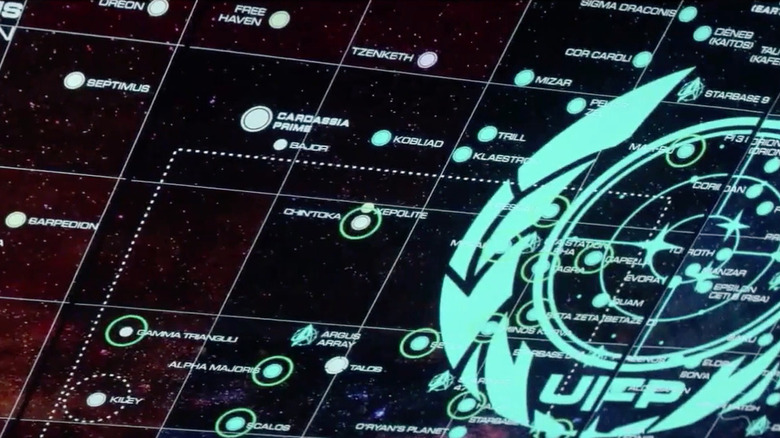 A star chart on the Enterprise