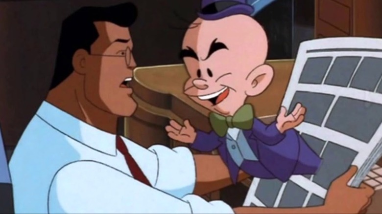 Superman is surprised by Mr. Mxyzptlk