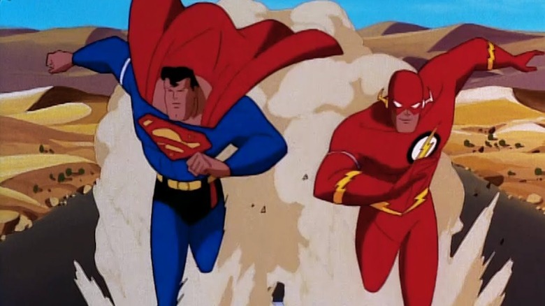 Superman and the Flash running