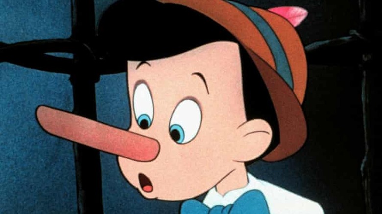 Pinocchio's nose grows