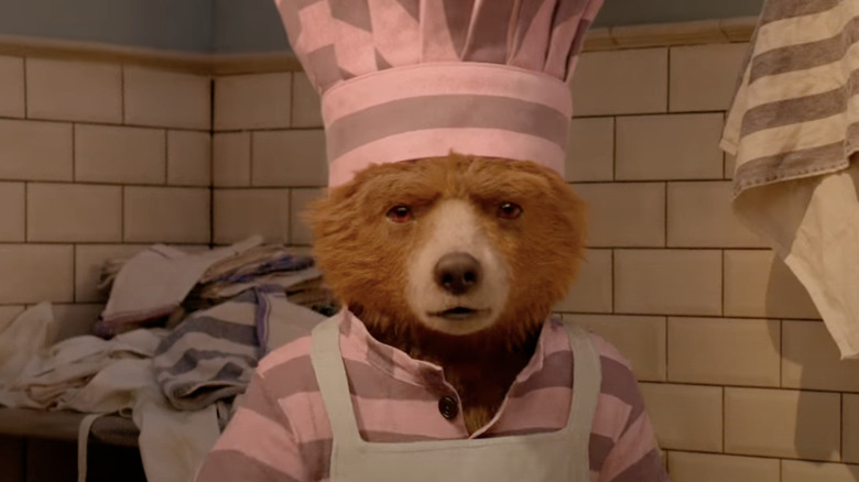 Paddington Bear wearing prison toque