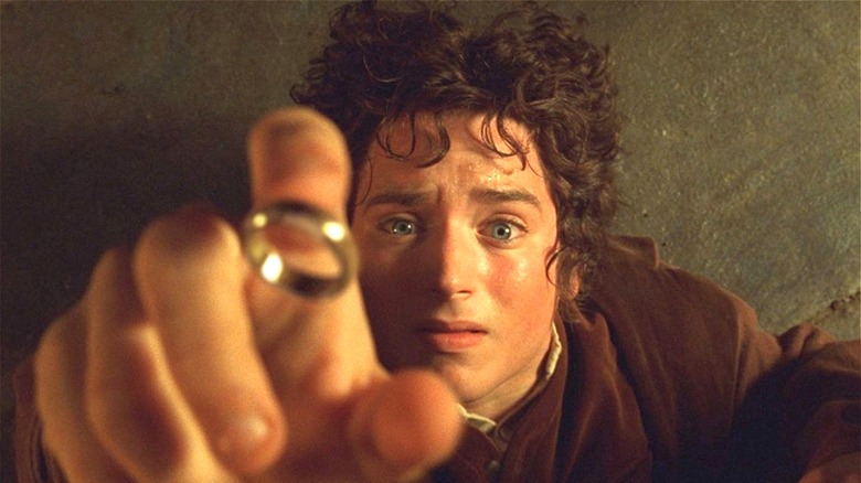 The ring of power lands on Frodo's finger