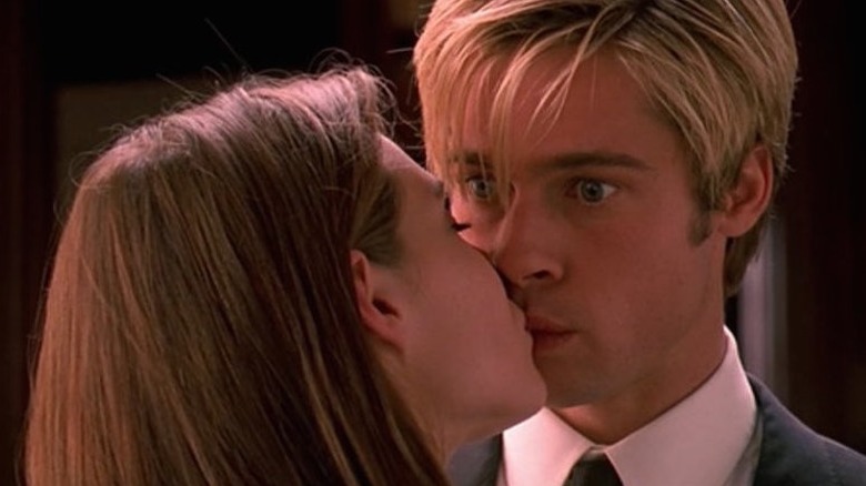 Brad Pitt as Death gets kissed